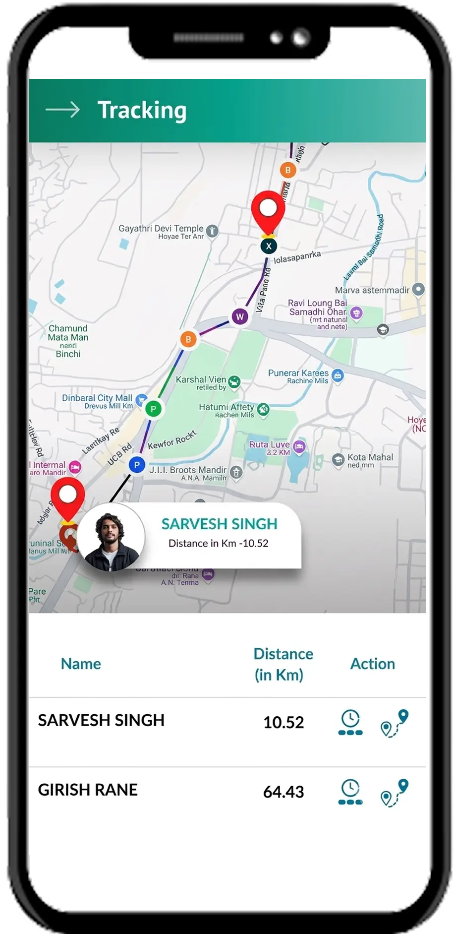 Drivers & Delivery Staff attendance screen